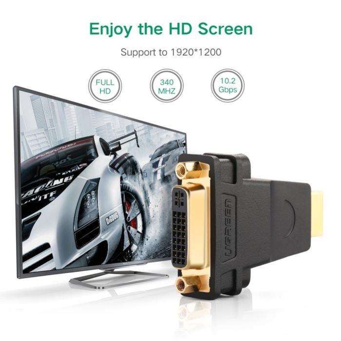 Bild 3, UGREEN UGREEN HD HDMI - DVI 24+5 Adapter - Teknikhallen.se