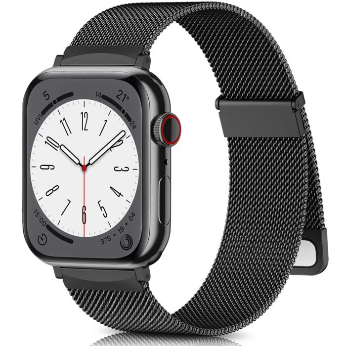 Bild 2,  Apple Watch 38/40/41/42 mm Armband Milanese Loop Svart - Teknikhallen.se
