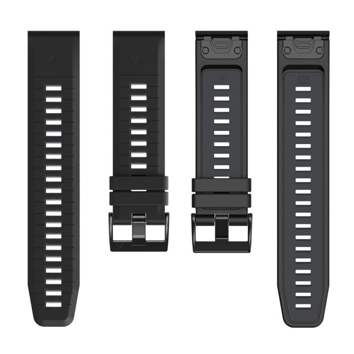 Bild 2,  Garmin Fenix 22 mm Armband Quick Release Silikon Svart - Teknikhallen.se
