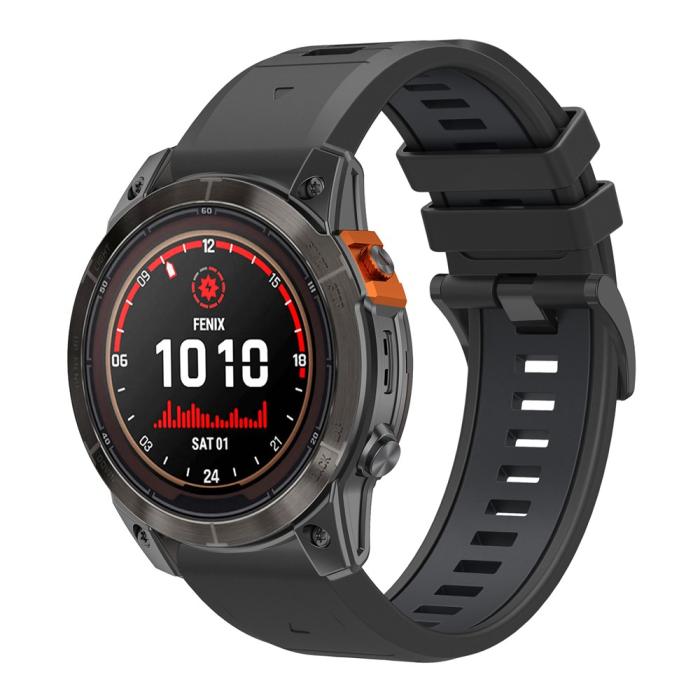 Bild 4,  Garmin Fenix 22 mm Armband Quick Release Silikon Svart - Teknikhallen.se
