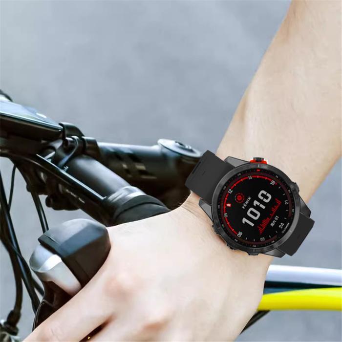 Bild 5,  Garmin Fenix 22 mm Armband Quick Release Silikon Svart - Teknikhallen.se