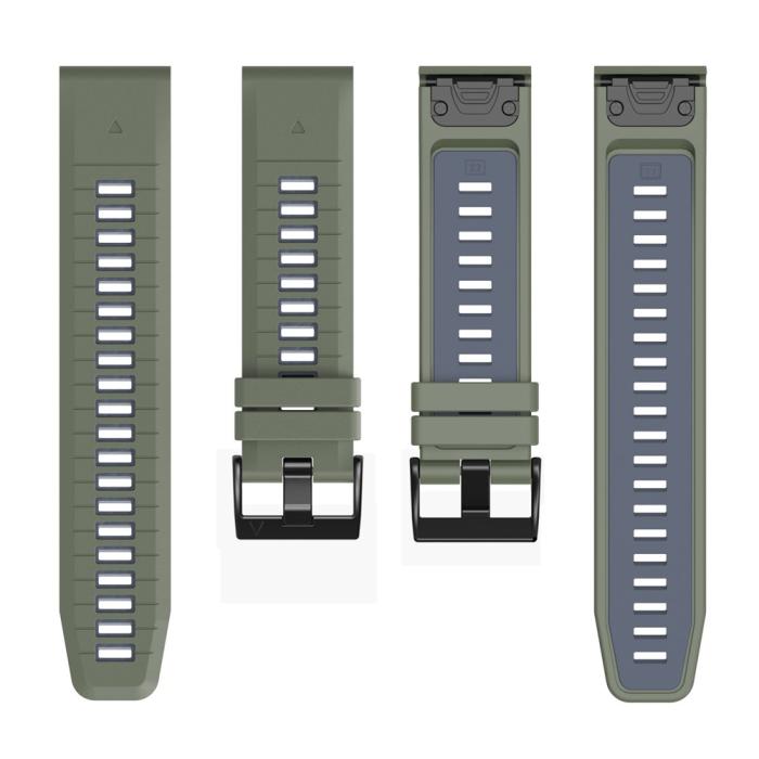 Bild 2,  Garmin Fenix 22 mm Armband Quick Release Silikon Grön - Teknikhallen.se