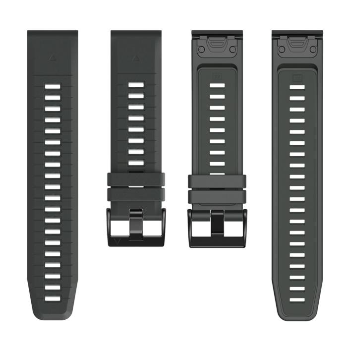 Bild 2,  Garmin Fenix 26 mm Armband Quick Release Silikon Grå - Teknikhallen.se