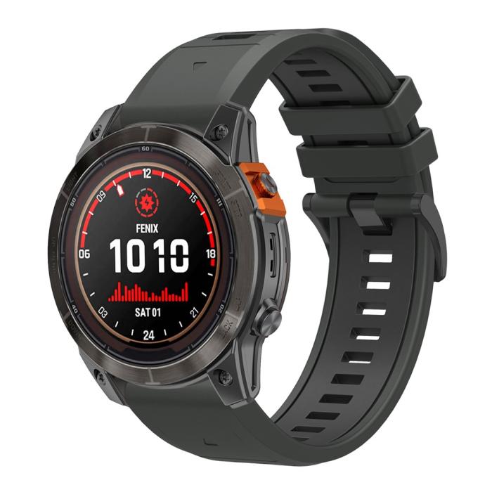 Bild 4,  Garmin Fenix 26 mm Armband Quick Release Silikon Grå - Teknikhallen.se
