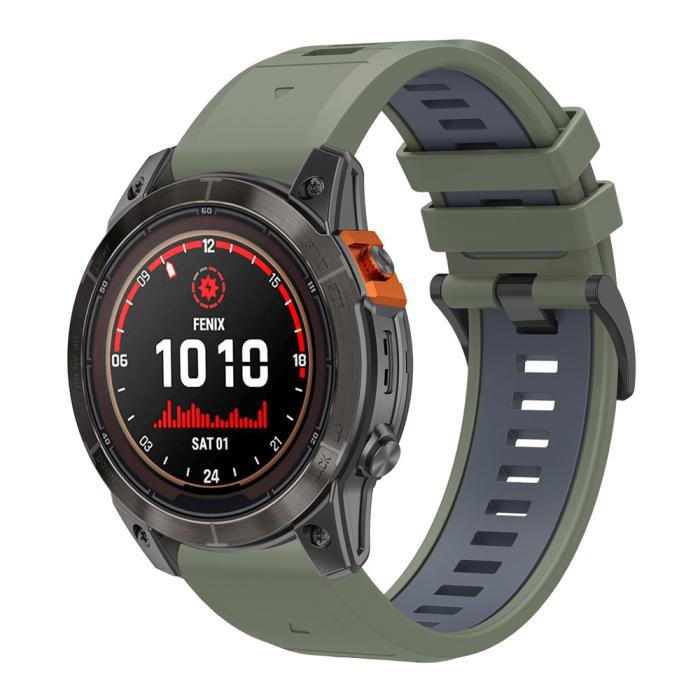 Bild 4,  Garmin Fenix 26 mm Armband Quick Release Silikon Grön - Teknikhallen.se