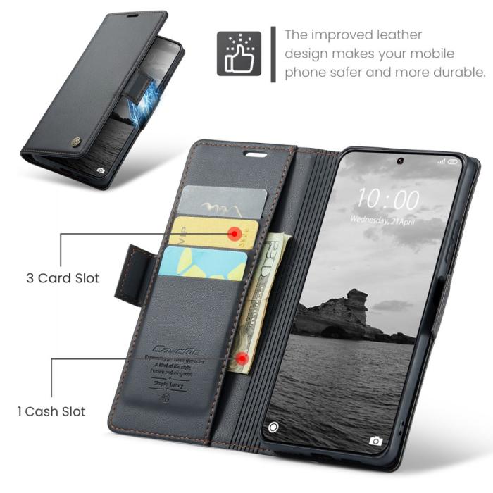 Bild 5, CASEME CASEME Xiaomi 14 Ultra Fodral Läder RFID Svart - Teknikhallen.se