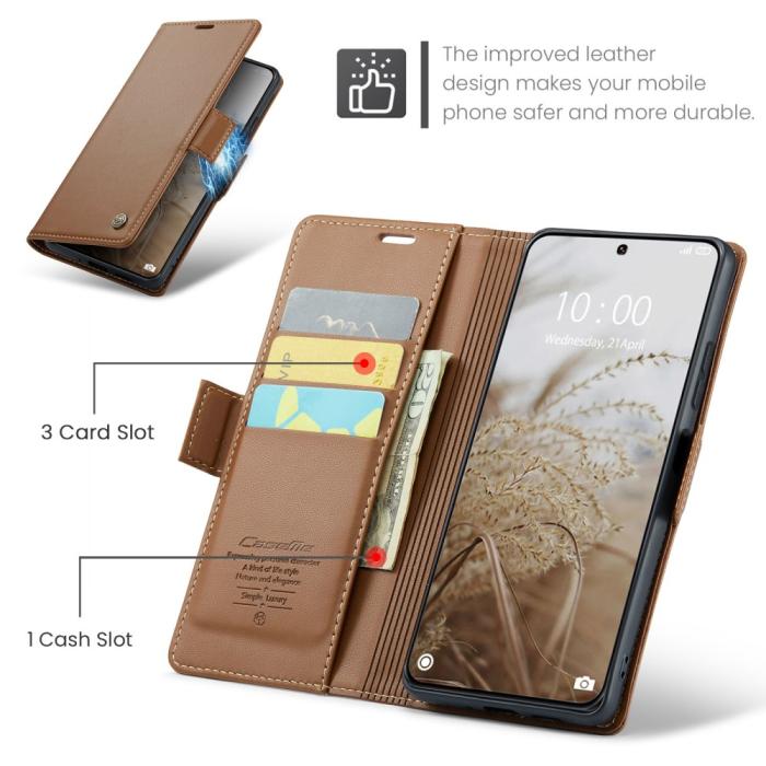 Bild 5, CASEME CASEME Xiaomi 14 Ultra Fodral Läder RFID Brun - Teknikhallen.se