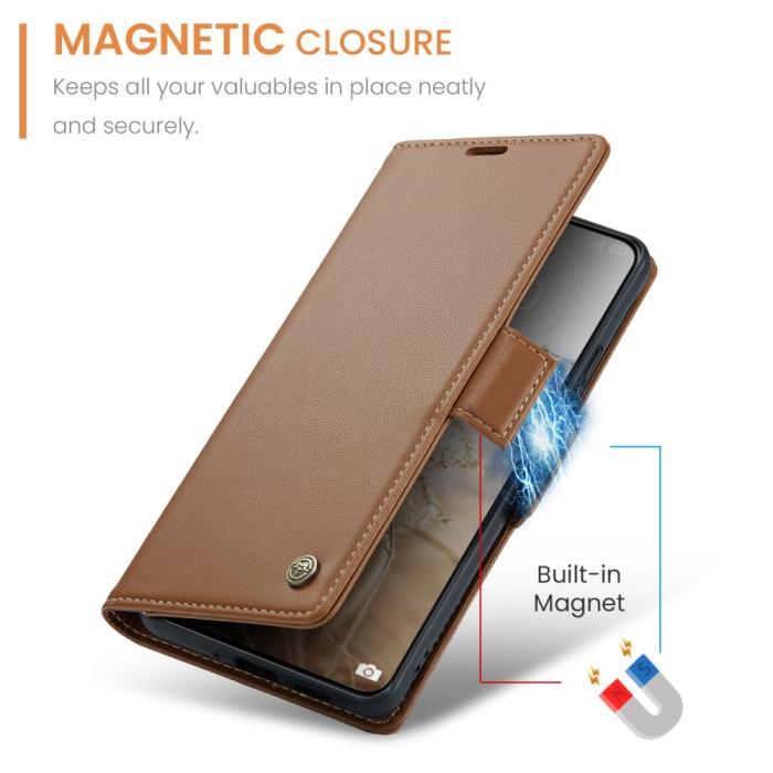 Bild 6, CASEME CASEME Xiaomi 14 Ultra Fodral Läder RFID Brun - Teknikhallen.se