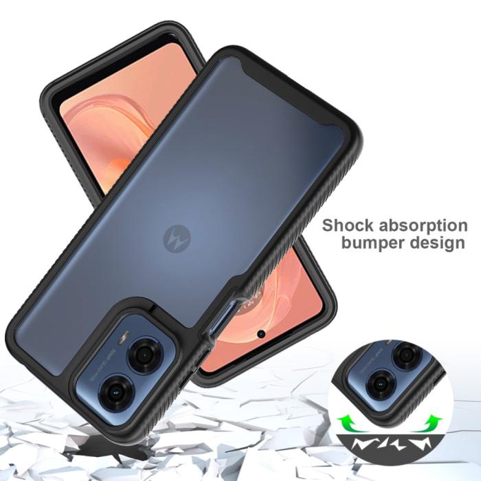 Bild 2,  Motorola Moto G24 4G/G04 4G Skal 360 Hybrid Svart - Teknikhallen.se