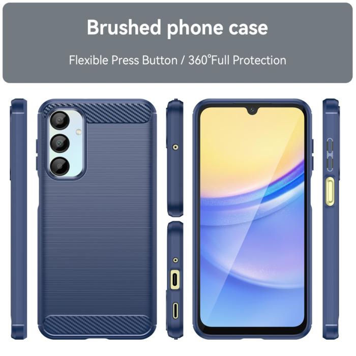 Bild 3,  Samsung Galaxy A16 Skal Borstad Stål Blå - Teknikhallen.se