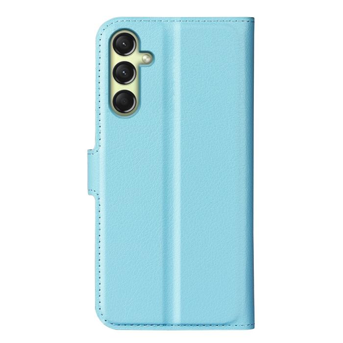 Bild 6,  Samsung Galaxy A16 Fodral Litchi Läder Blå - Teknikhallen.se
