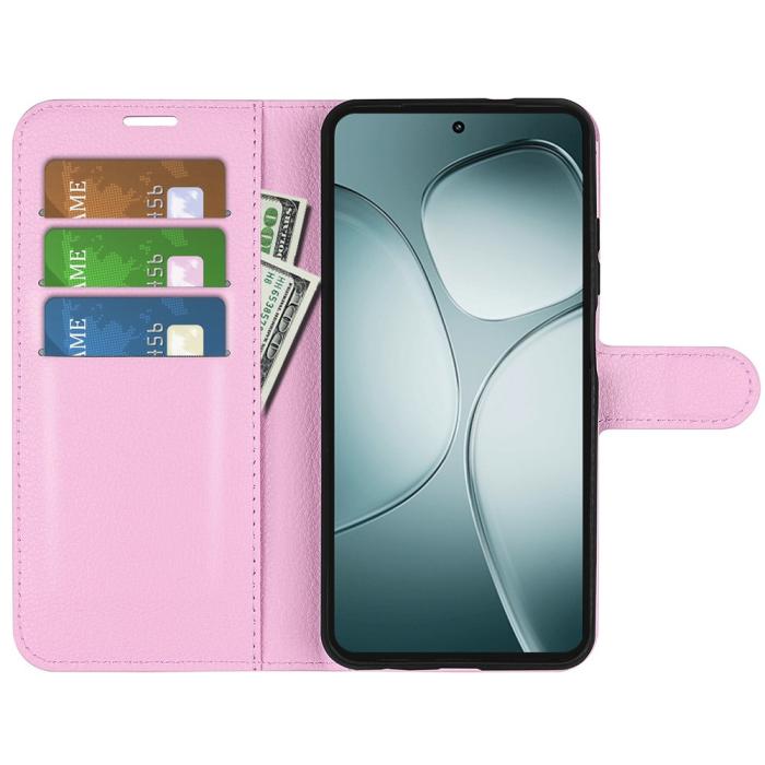 Bild 2,  Xiaomi 14T Fodral Litchi Läder Ljus Rosa - Teknikhallen.se