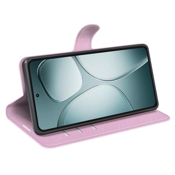 Bild 3,  Xiaomi 14T Fodral Litchi Läder Ljus Rosa - Teknikhallen.se