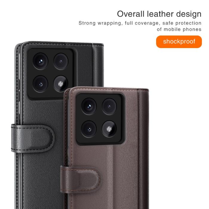 Bild 5,  Xiaomi 14T Pro Fodral Premium Äkta Läder Svart - Teknikhallen.se