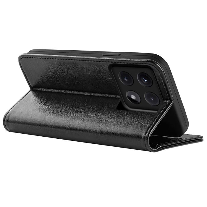 Bild 4,  Xiaomi 14T Pro Fodral Crazy Horse Läder Svart - Teknikhallen.se