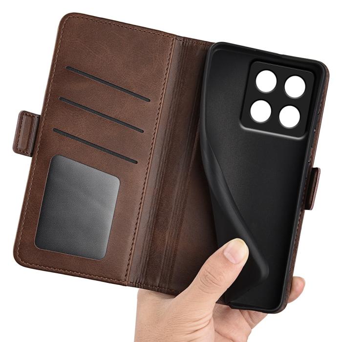 Bild 4,  Xiaomi 14T Pro Plånboksfodral Läder Brun - Teknikhallen.se