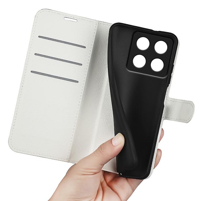 Bild 4,  Xiaomi 14T Pro Fodral Litchi Läder Vit - Teknikhallen.se