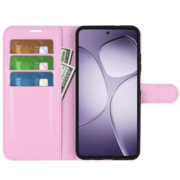 Bild 2,  Xiaomi 14T Pro Fodral Litchi Läder Ljus Rosa - Teknikhallen.se