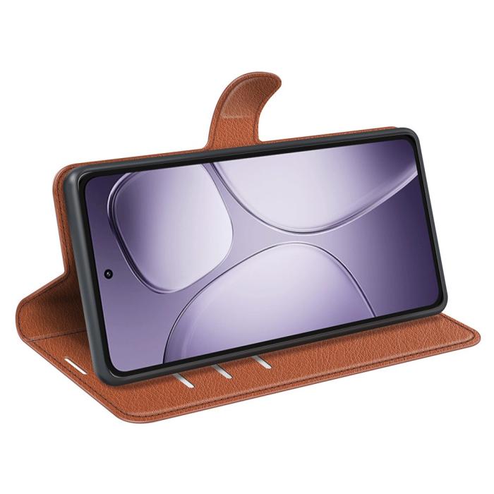 Bild 3,  Xiaomi 14T Pro Fodral Litchi Läder Brun - Teknikhallen.se