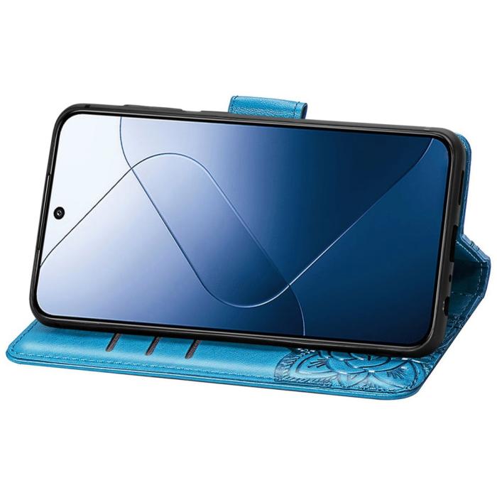 Bild 3,  Xiaomi 14T Fodral Med Fjäril Tryck Blå - Teknikhallen.se