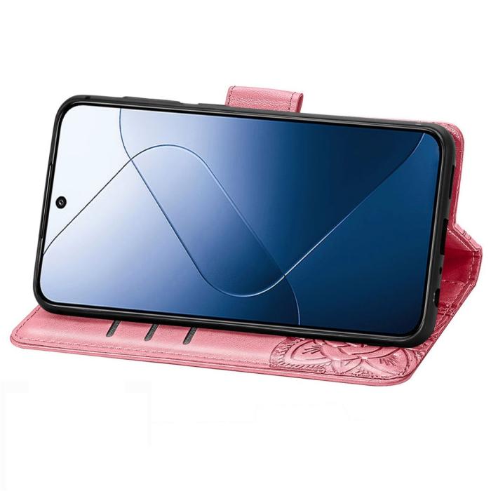 Bild 3,  Xiaomi 14T Fodral Med Fjäril Tryck Rosa - Teknikhallen.se