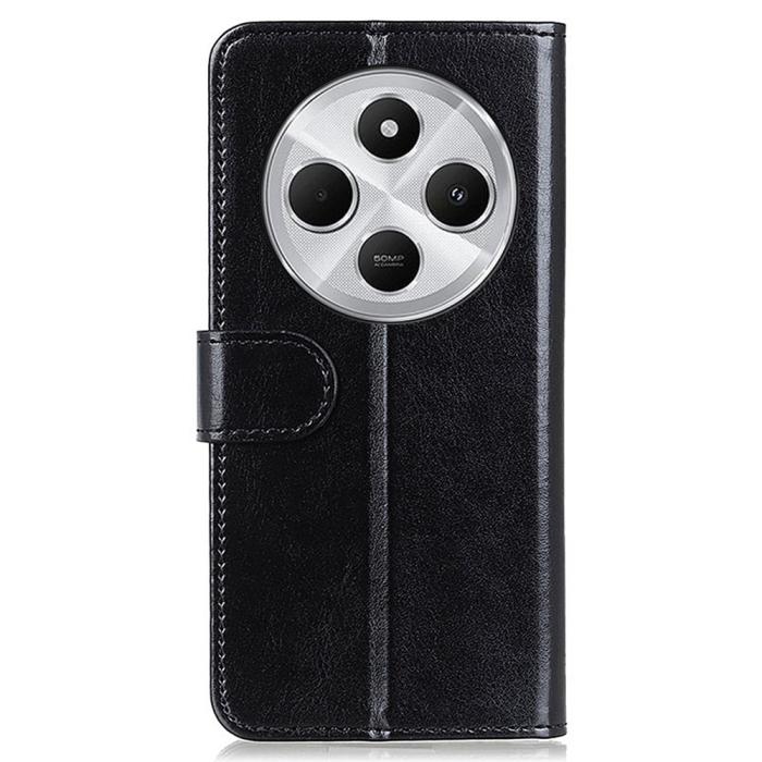 Bild 6,  Xiaomi Redmi 14C Plånboksfodral Crazy Horse Läder Svart - Teknikhallen.se
