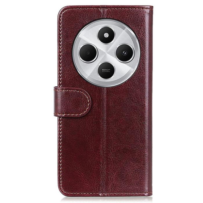Bild 6,  Xiaomi Redmi 14C Plånboksfodral Crazy Horse Läder Brun - Teknikhallen.se