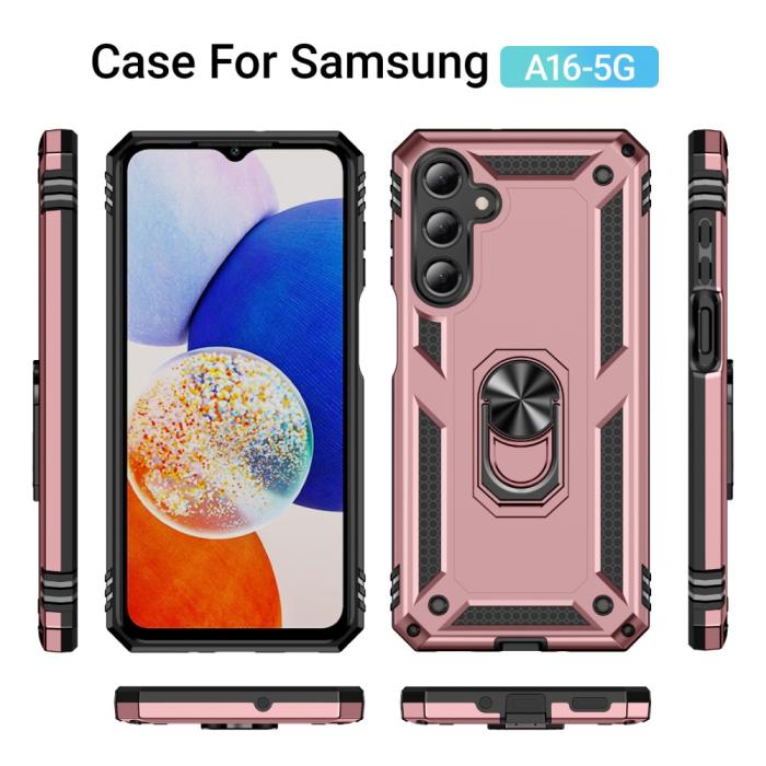 Bild 2,  Samsung Galaxy A16 Skal Shockproof Hybrid Ring Roséguld - Teknikhallen.se