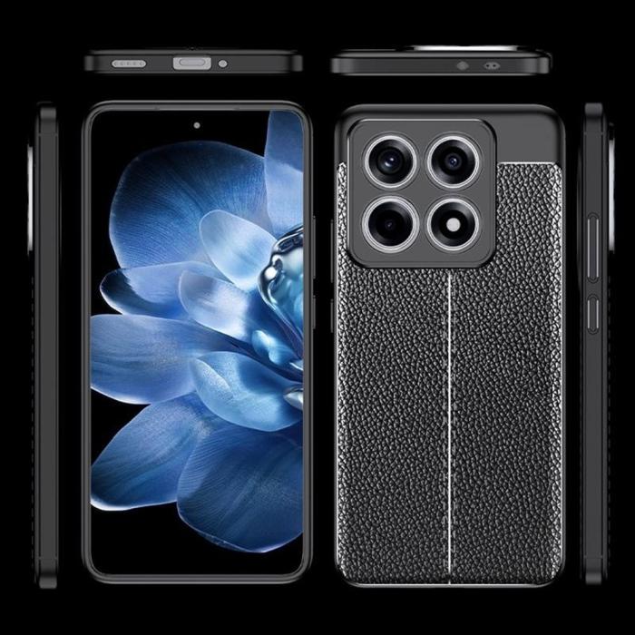 Bild 2,  Xiaomi 14T Skal Litchi Textur Svart - Teknikhallen.se