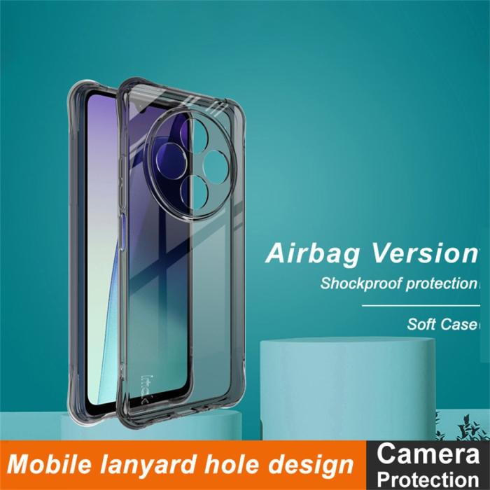 Bild 2, IMAK IMAK Xiaomi Redmi 14C Skal TPU AirBag Shockproof Tonad Svart - Teknikhallen.se