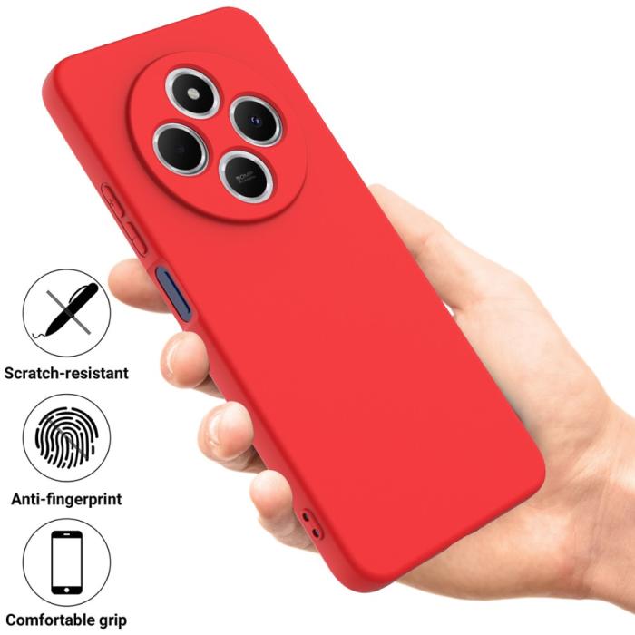 Bild 2,  Xiaomi Redmi 14C Skal Liquid Silikon Röd - Teknikhallen.se