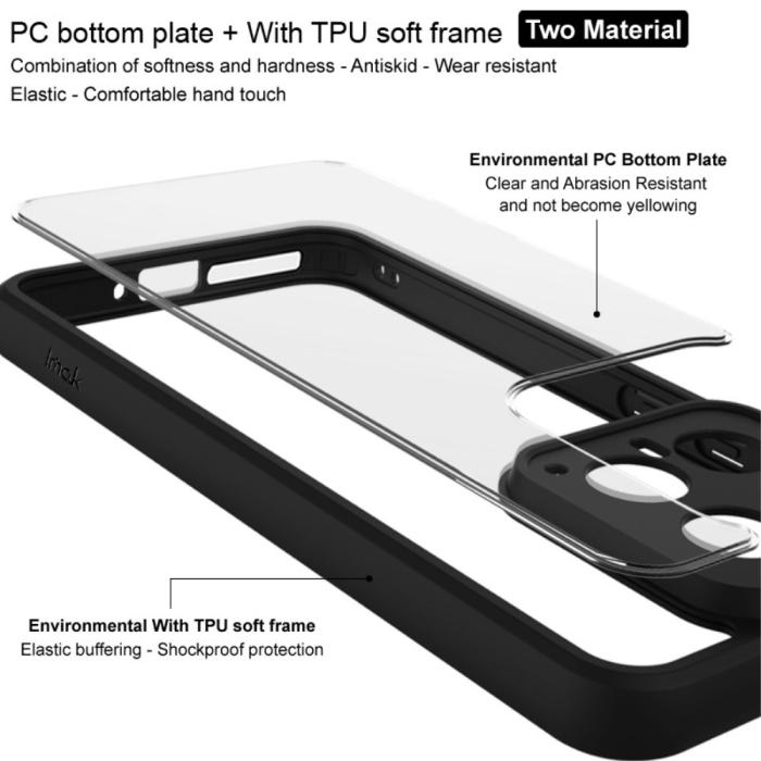 Bild 5, IMAK IMAK Xiaomi 14T Skal Hybrid Transparent / Svart - Teknikhallen.se