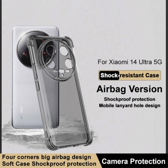 Bild 2, IMAK IMAK Xiaomi 14 Ultra Skal TPU AirBag Tonad Svart - Teknikhallen.se