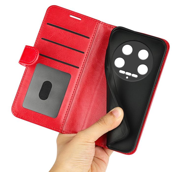 Bild 4,  Xiaomi 14 Ultra Fodral Crazy Horse Läder Röd - Teknikhallen.se