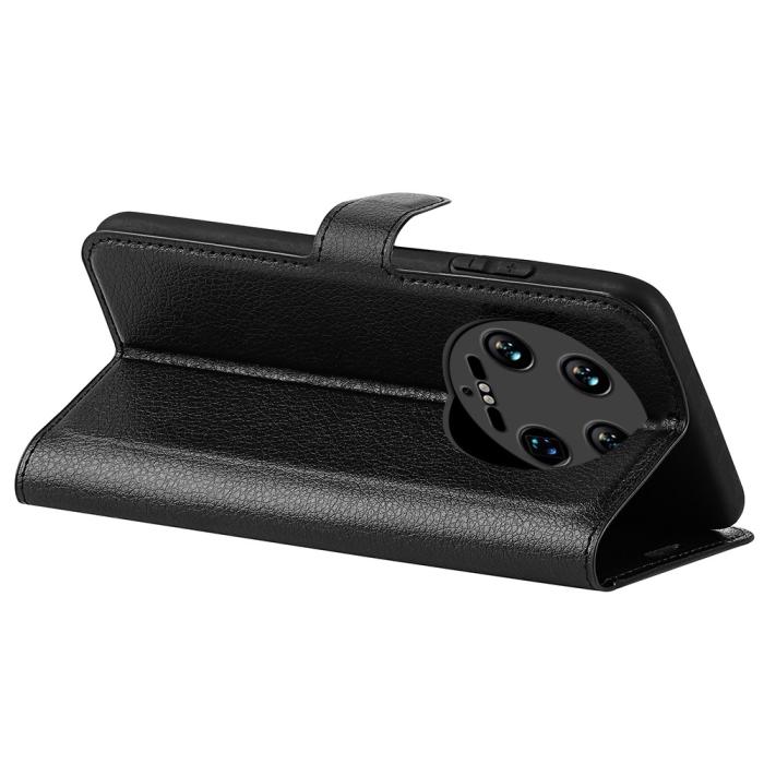 Bild 4,  Xiaomi 14 Ultra Fodral Litchi Läder Svart - Teknikhallen.se