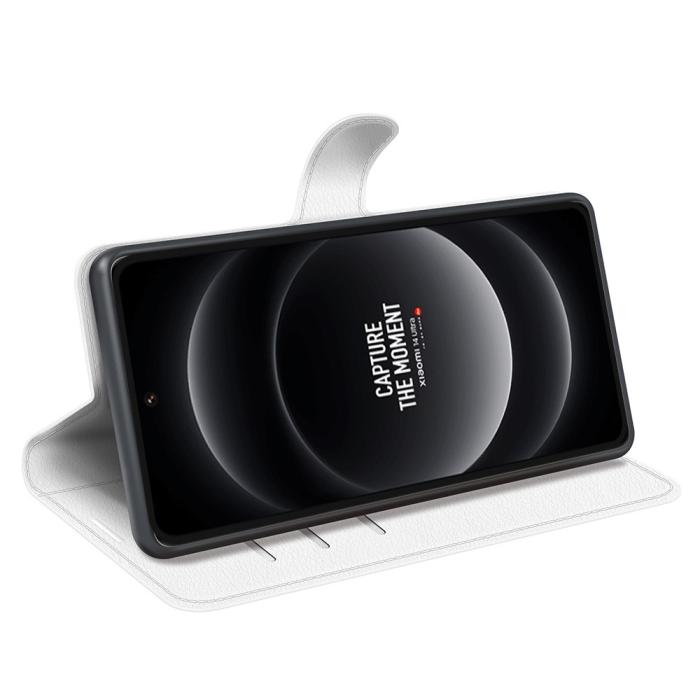 Bild 3,  Xiaomi 14 Ultra Fodral Litchi Läder Vit - Teknikhallen.se