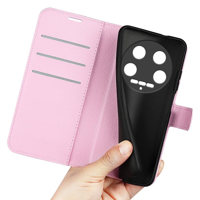 Bild 4,  Xiaomi 14 Ultra Fodral Litchi Läder Ljus Rosa - Teknikhallen.se