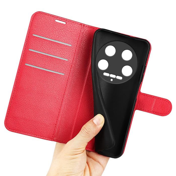 Bild 4,  Xiaomi 14 Ultra Fodral Litchi Läder Röd - Teknikhallen.se