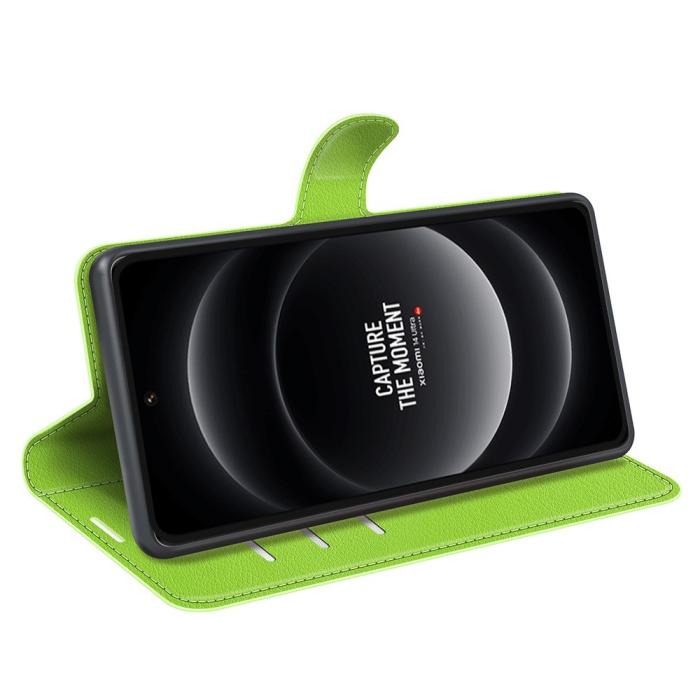 Bild 3,  Xiaomi 14 Ultra Fodral Litchi Läder Grön - Teknikhallen.se