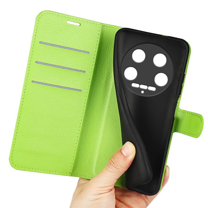 Bild 4,  Xiaomi 14 Ultra Fodral Litchi Läder Grön - Teknikhallen.se