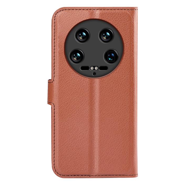 Bild 6,  Xiaomi 14 Ultra Fodral Litchi Läder Brun - Teknikhallen.se