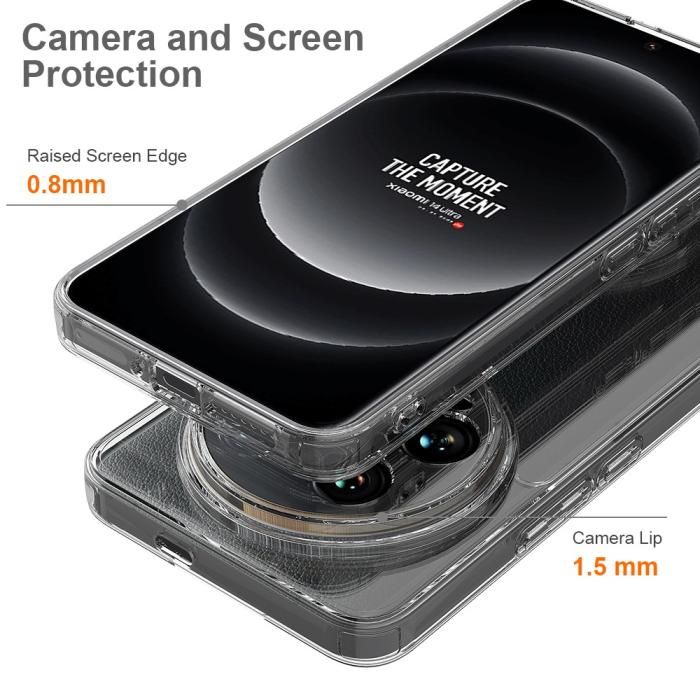 Bild 5,  Xiaomi 14 Ultra Skal TPU / Akryl Shockproof Transparent - Teknikhallen.se