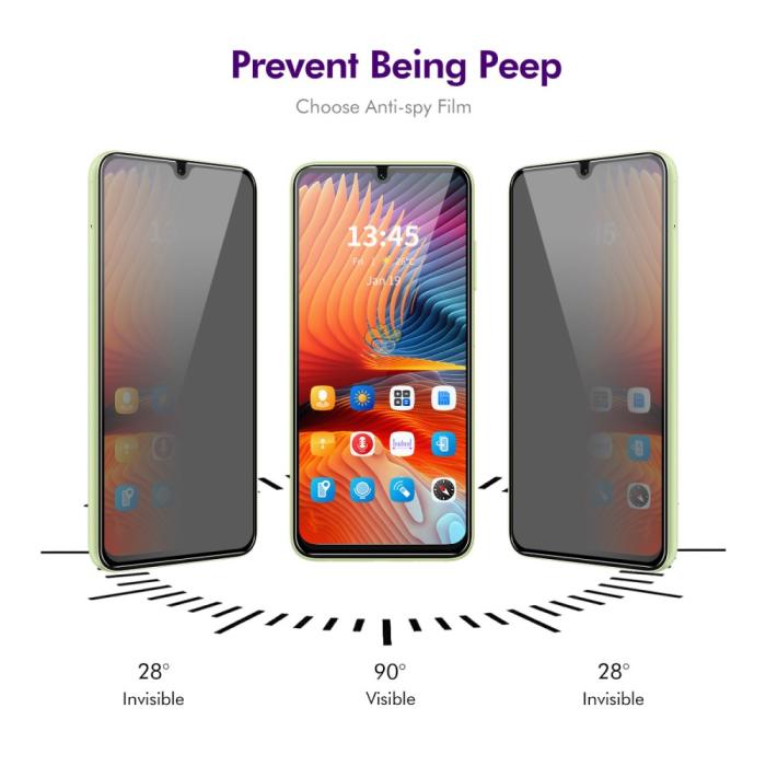 Bild 3, ENKAY ENKAY Xiaomi Redmi 14C Skärmskydd Härdat Glas Heltäckande Privacy - Teknikhallen.se
