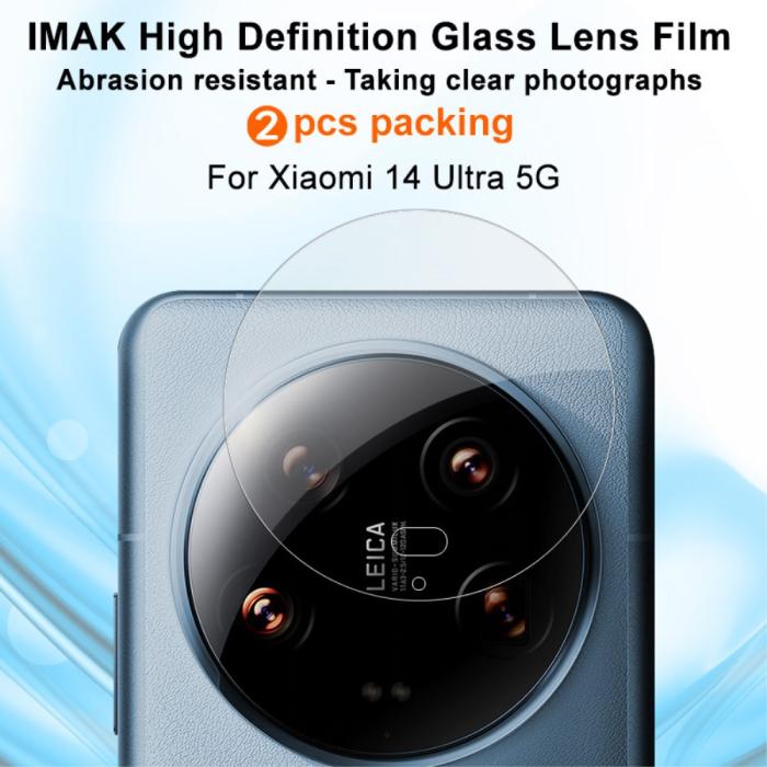 Bild 2, IMAK IMAK Xiaomi 14 Ultra 2-PACK Linsskydd Härdat Glas Transparent - Teknikhallen.se