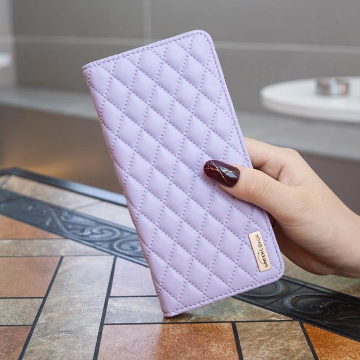 Bild 5, BINFEN BINFEN Galaxy S25 Ultra Fodral Flip Diamond Läder Lila - Teknikhallen.se