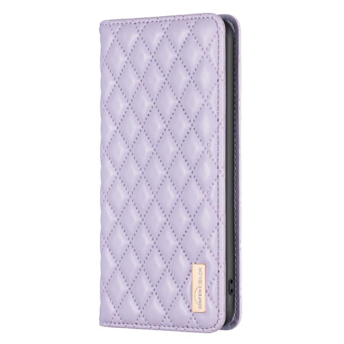 Bild 6, BINFEN BINFEN Galaxy S25 Ultra Fodral Flip Diamond Läder Lila - Teknikhallen.se
