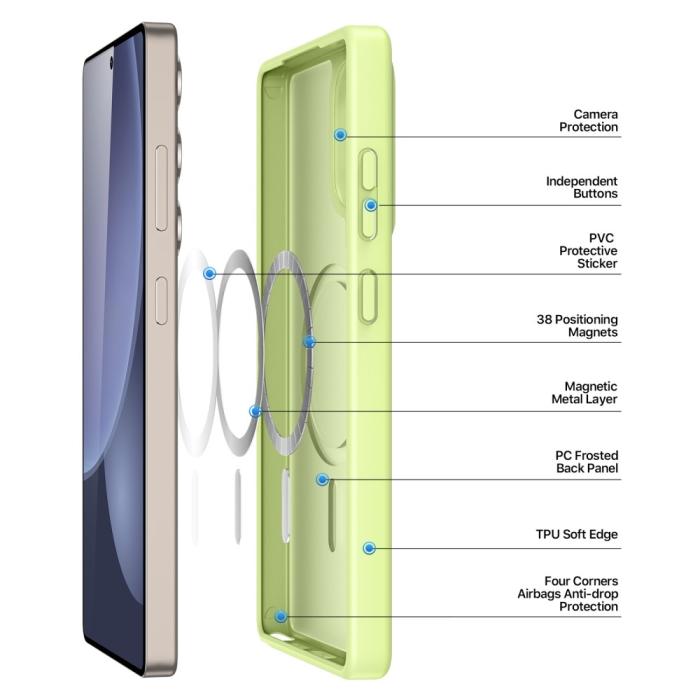 Bild 4, DUX DUCIS DUX DUCIS Galaxy S25 Ultra Skal MagSafe Yind Series Lime - Teknikhallen.se