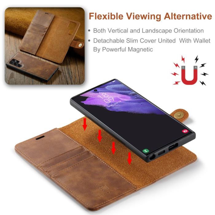 Bild 5, DG.MING DG.MING Galaxy S25 Ultra 2in1 Magnet Fodral / Skal Brun - Teknikhallen.se