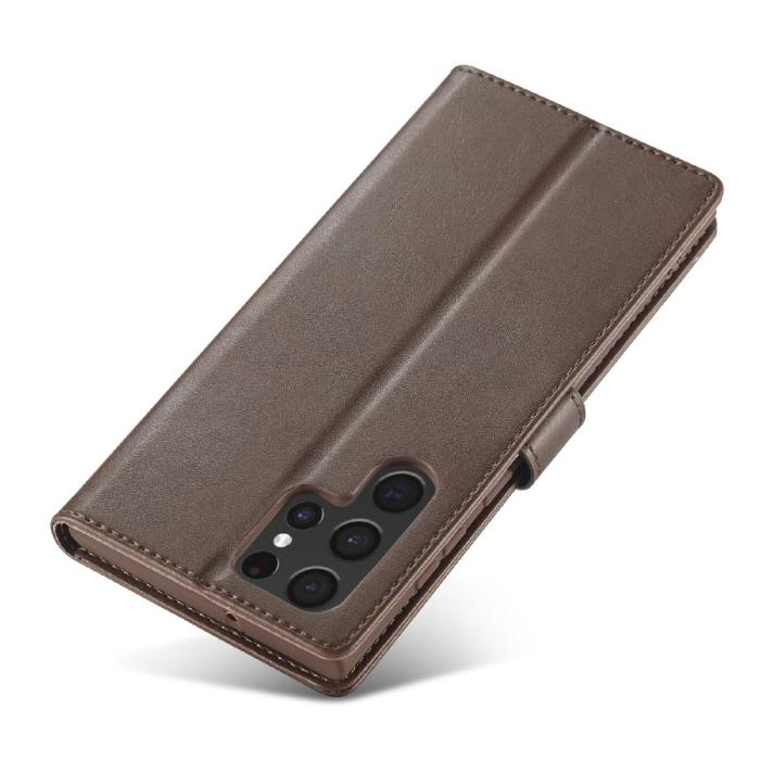 Bild 5, LC.IMEEKE LC.IMEEKE Samsung Galaxy S25 Ultra Fodral Läder Brun - Teknikhallen.se
