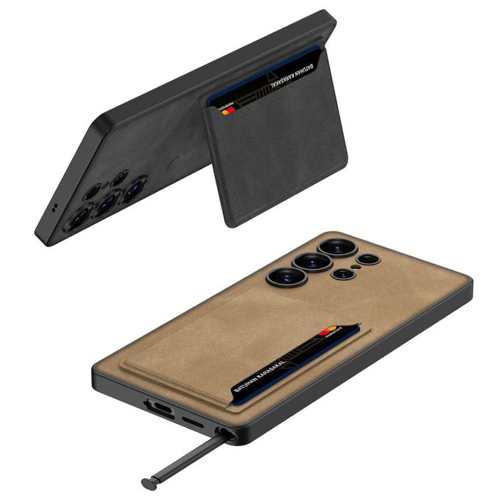 Bild 2, GKK GKK Galaxy S25 Ultra Skal Med Kortfack/Kickstand Läder Grön - Teknikhallen.se
